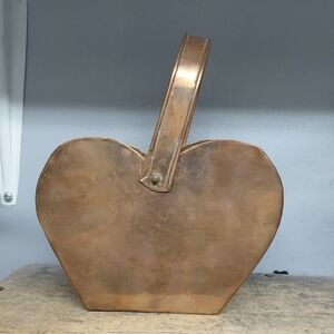Vintage Copper Heart Shaped Basket